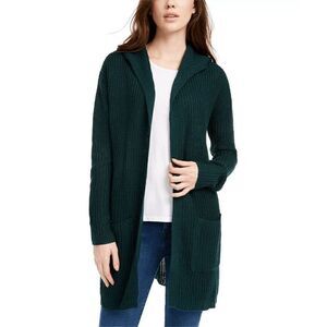 CRAVE FAME Juniors' Lace-Up-Back Hooded Cardigan Size M